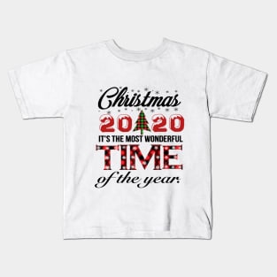 Christmas 2020, Most Wonderful Time Of The Year 2020, Matching Family Christmas Shirts, Buffalo Plaid, Kids T-Shirt